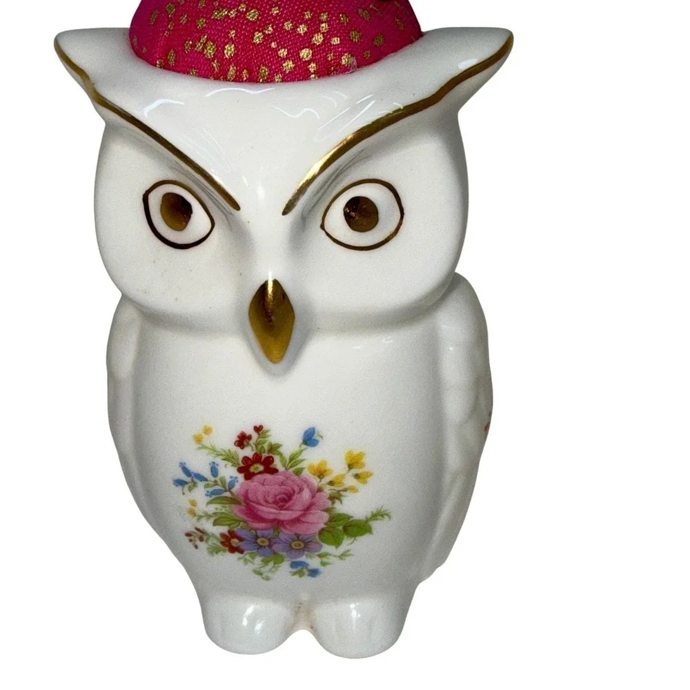 Owl Pincushion Porcelain 5.5